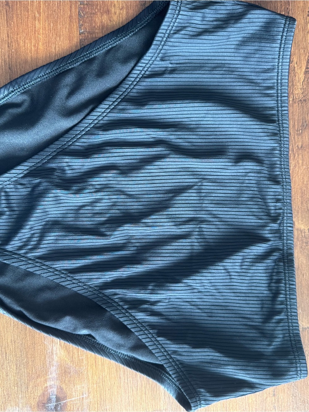 Shade & Shore Black High Rise Ribbed Swim Bottoms